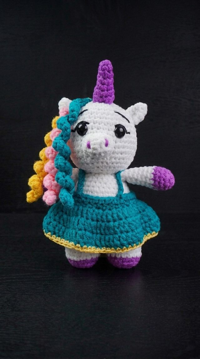 Mini licorne au crochet